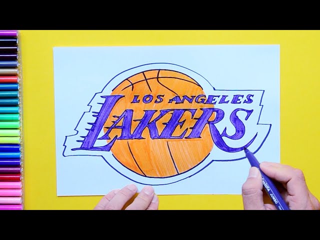 How to draw la lakers logo nba tea