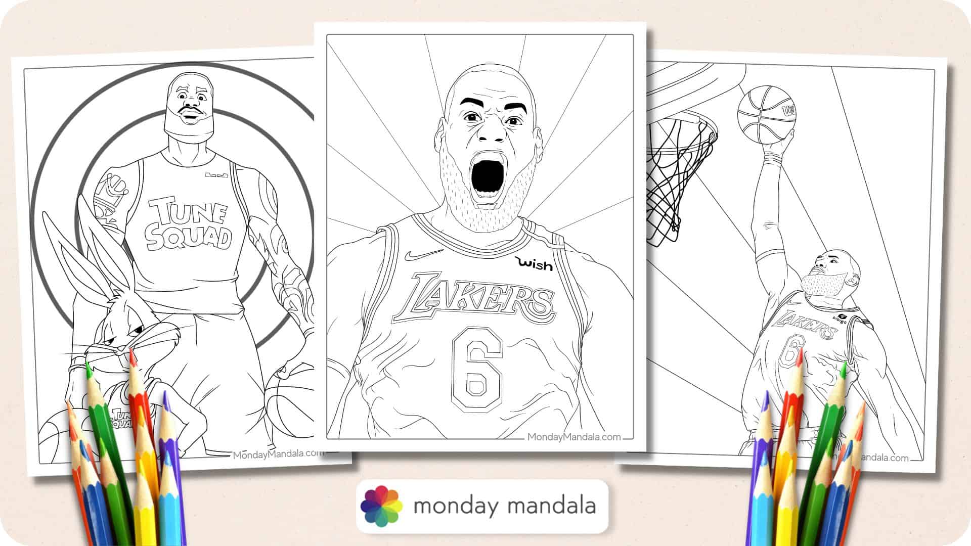 Lebron james coloring pages free pdf printables