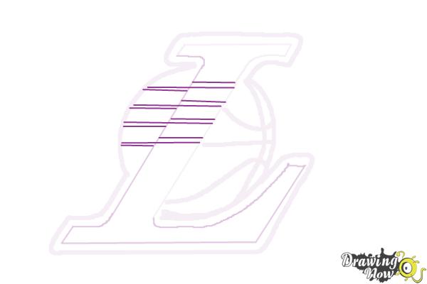 How to draw lakers logo