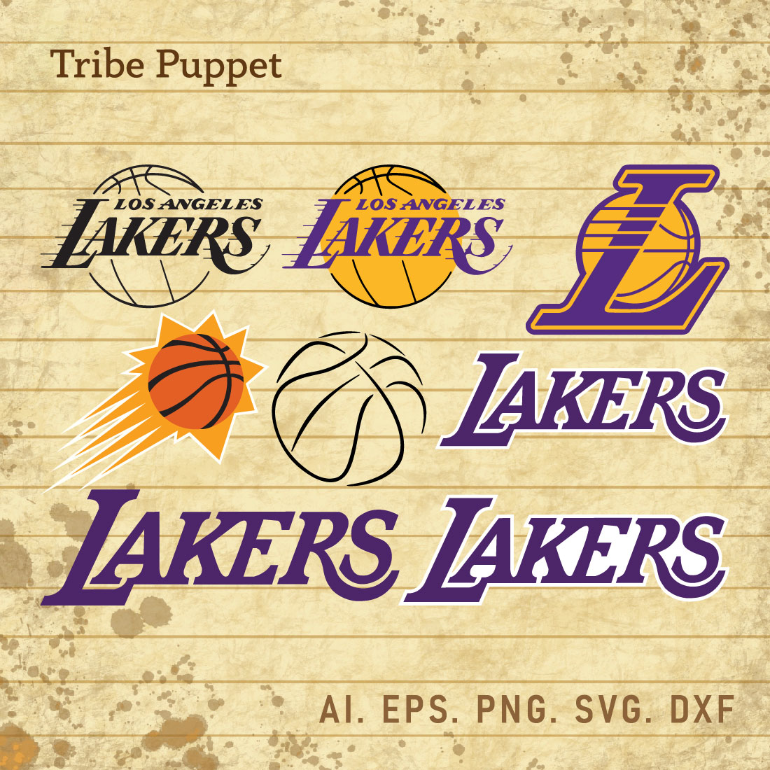 Los angeles lakers logo vector set