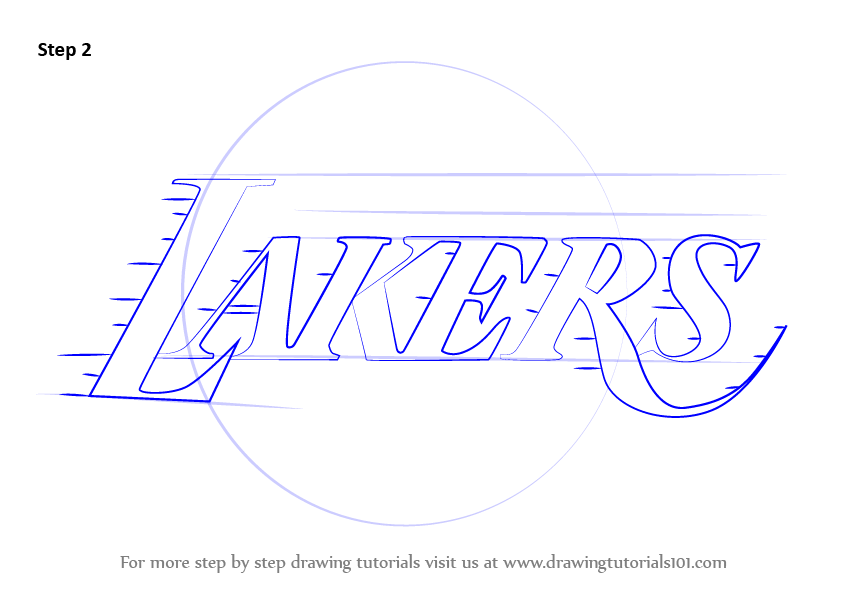 How to draw los angeles lakers logo nba step by step