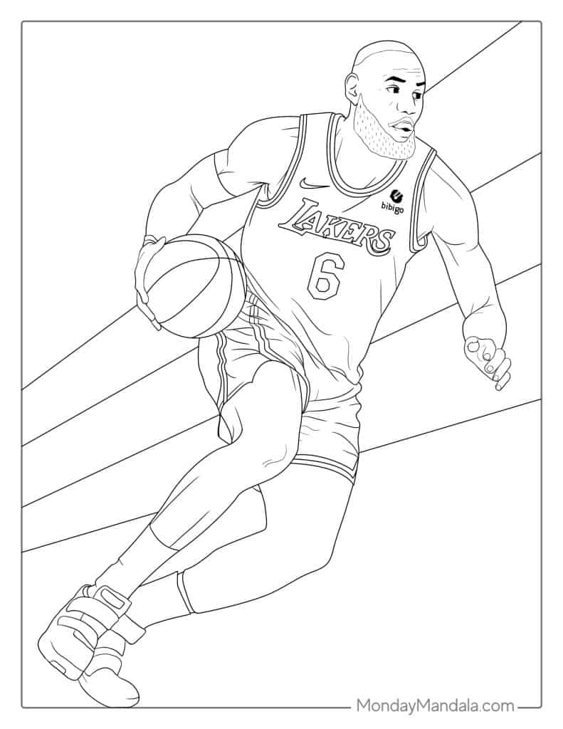 Lebron james coloring pages free pdf printables