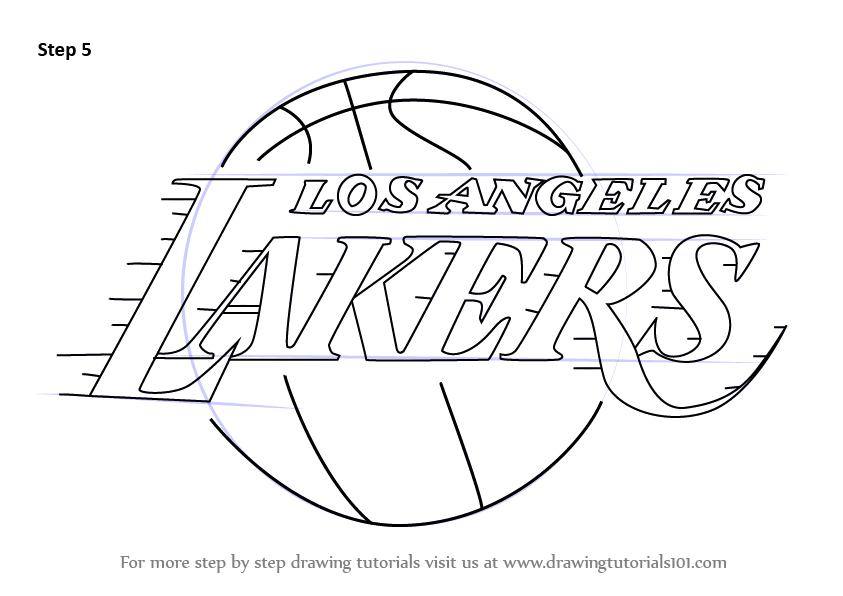 Learn how to draw los angeles lakers logo nba step by step drawing tutorials los angeles lakers lakers logo los angeles lakers logo