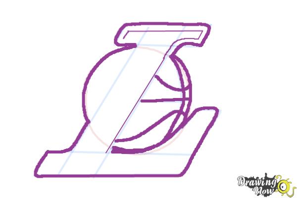 How to draw lakers logo