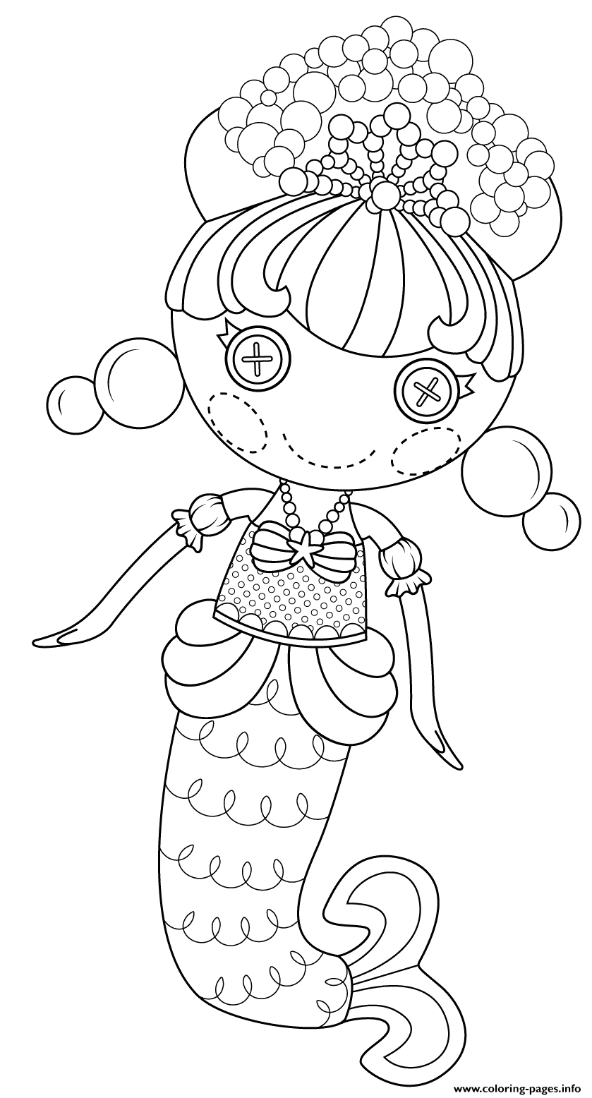 Lalaloopsy bubbly mermaid coloring page printable