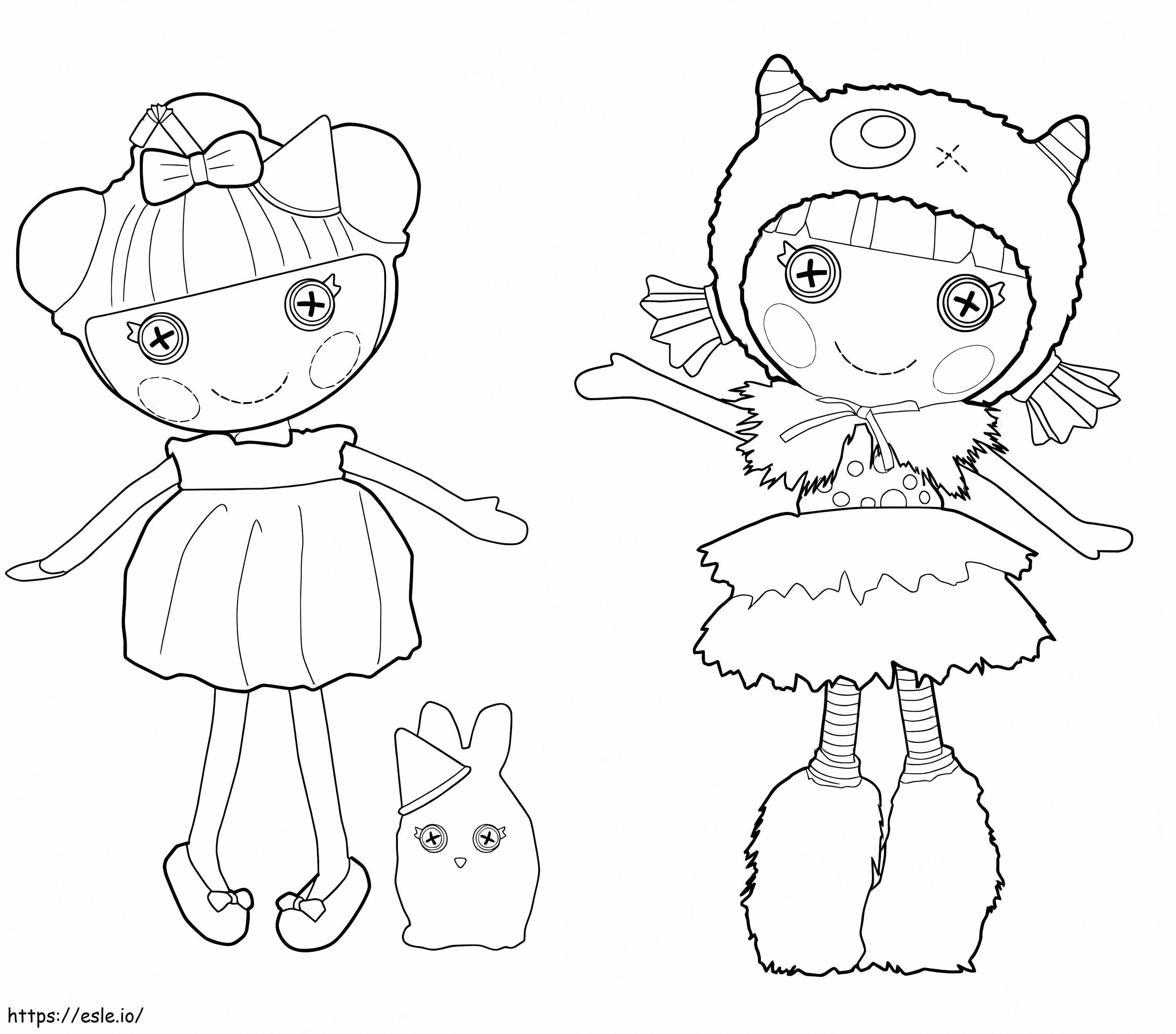 Lalaloopsy y amiga coloring page