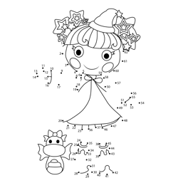 Star magic spells lalaloopsy dot to dot printable worksheet