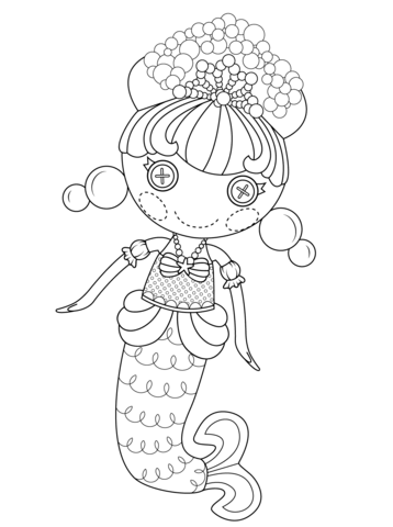 Lalaloopsy bubbly mermaid coloring page free printable coloring pages