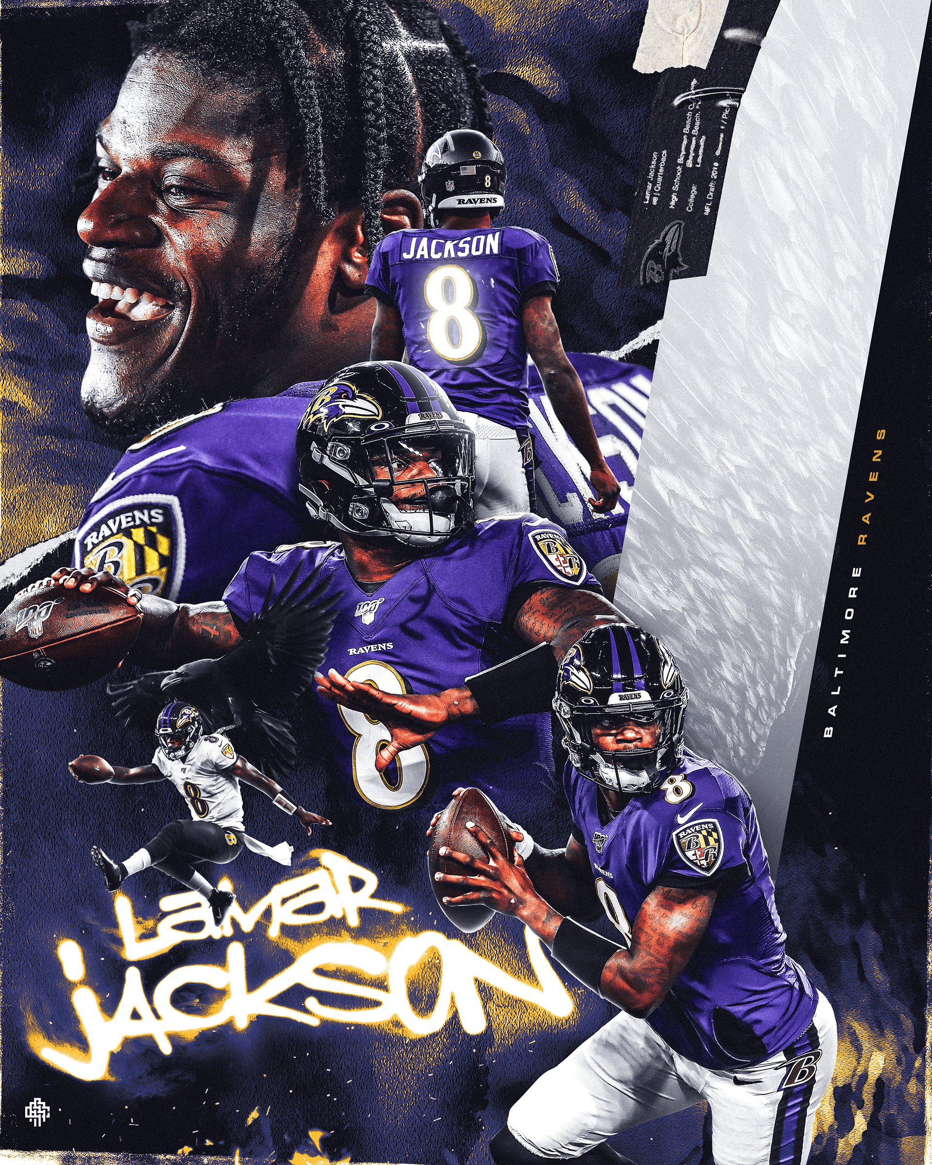 Lamar Jackson Baltimore Ravens Abstract Art 8 Mixed Media by Joe Hamilton -  Pixels