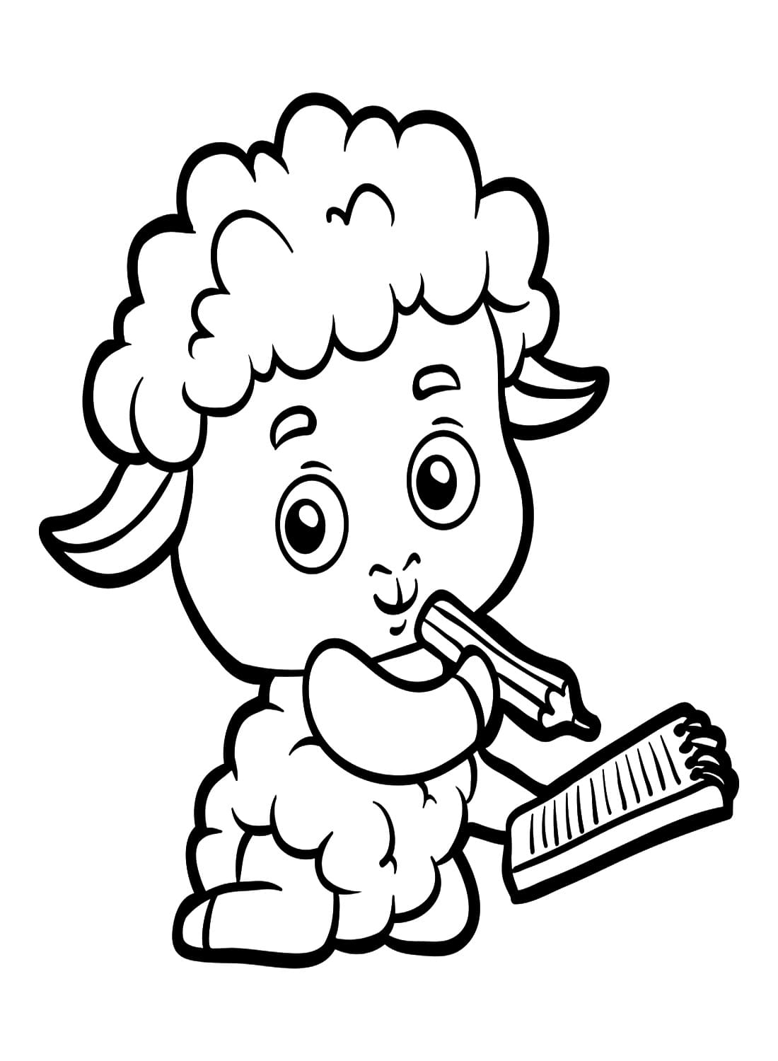 Little lamb coloring page