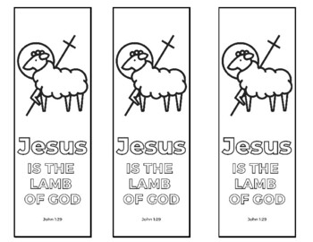 Jesus is the lamb of god coloring bookmark printable by amanda sawyer