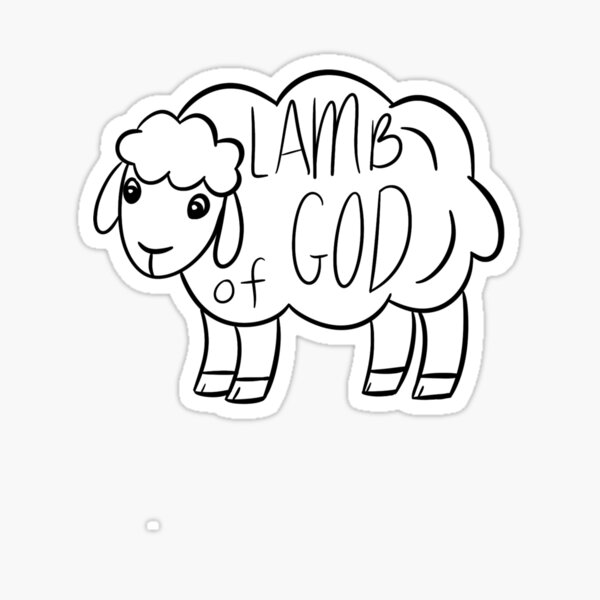 Lamb of god design sticker for sale by joymadeart