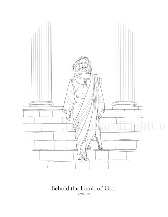 Behold the lamb of god new testament coloring page e follow me