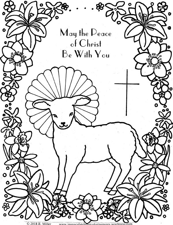 Lamb of god easter coloring page easter coloring pages catholic coloring coloring pages