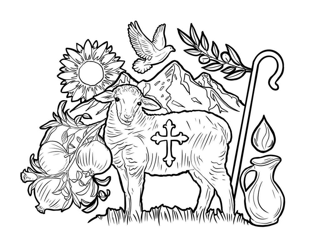 Digital coloring book pages â ministry of saints modern iconography