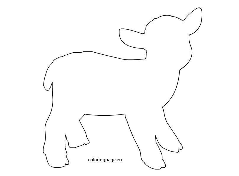 Lamb template coloring page