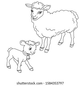 Sheep lamb coloring book stock vector royalty free