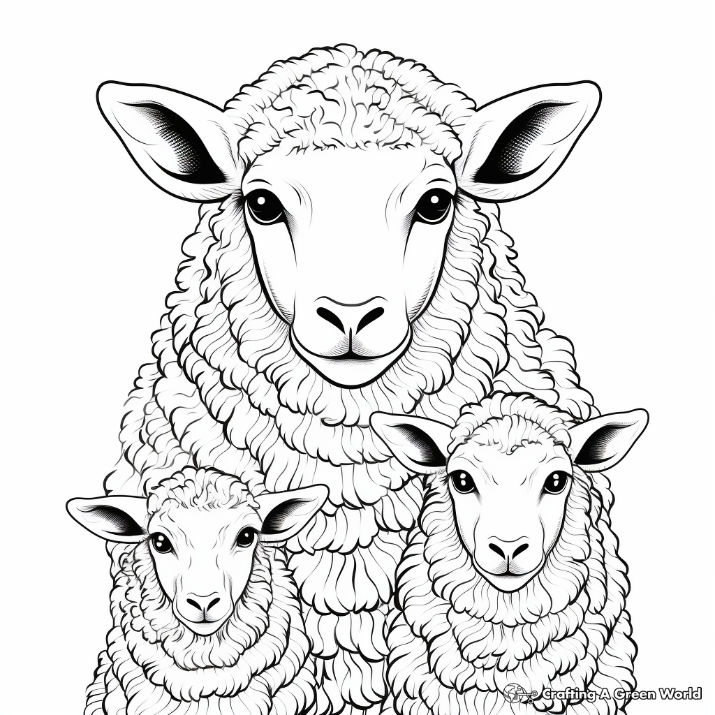 Sheep head coloring pages