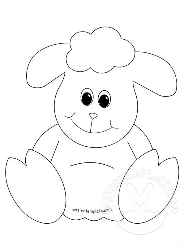 Lamb easter sitting coloring page