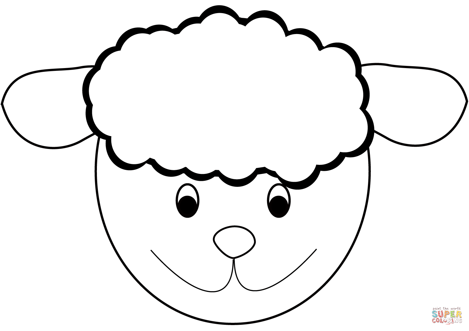 Sheep head coloring page free printable coloring pages