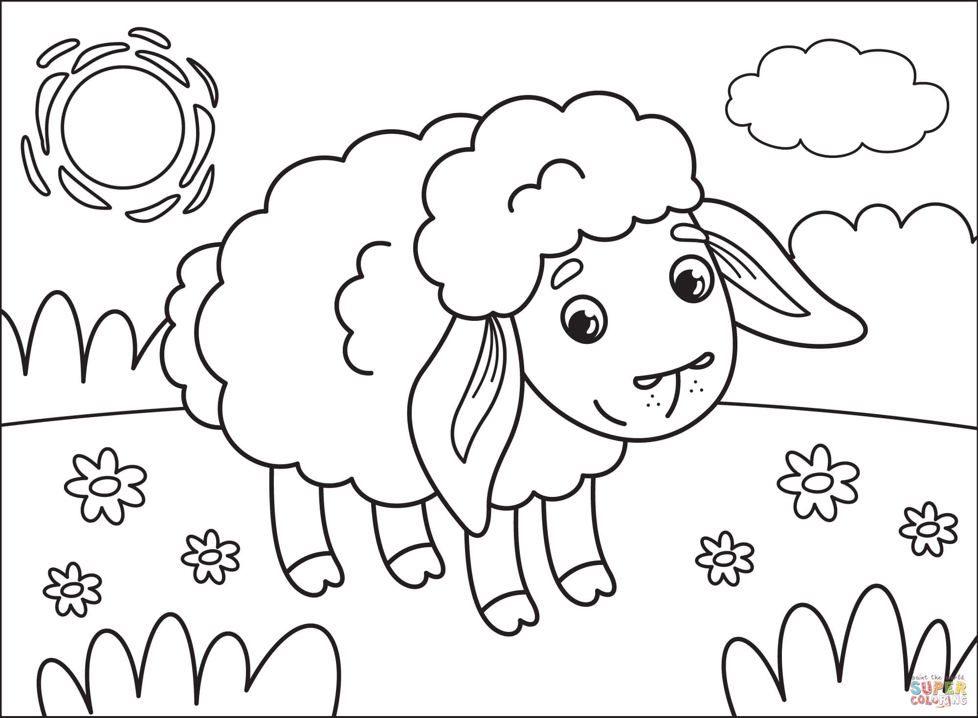 Lamb coloring page free printable coloring pages