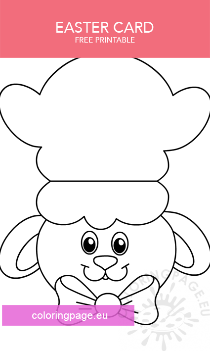 Little lamb card template coloring page