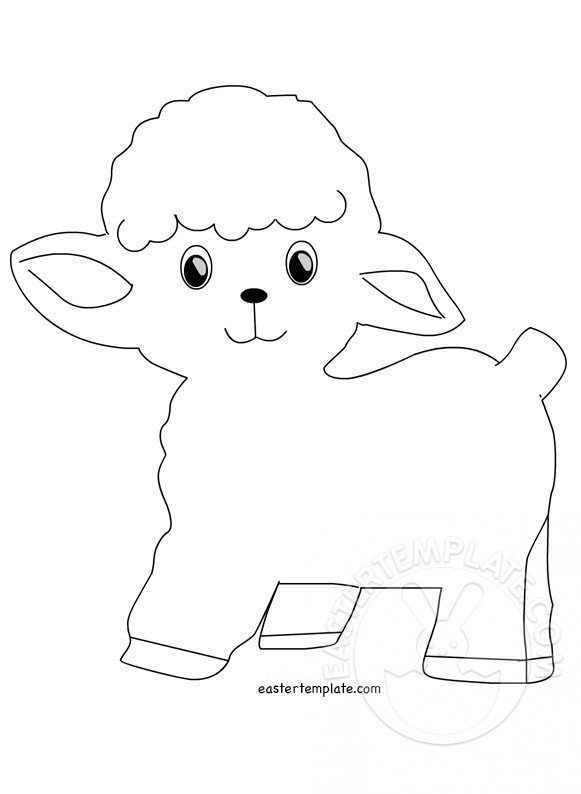 Cute happy lamb coloring page