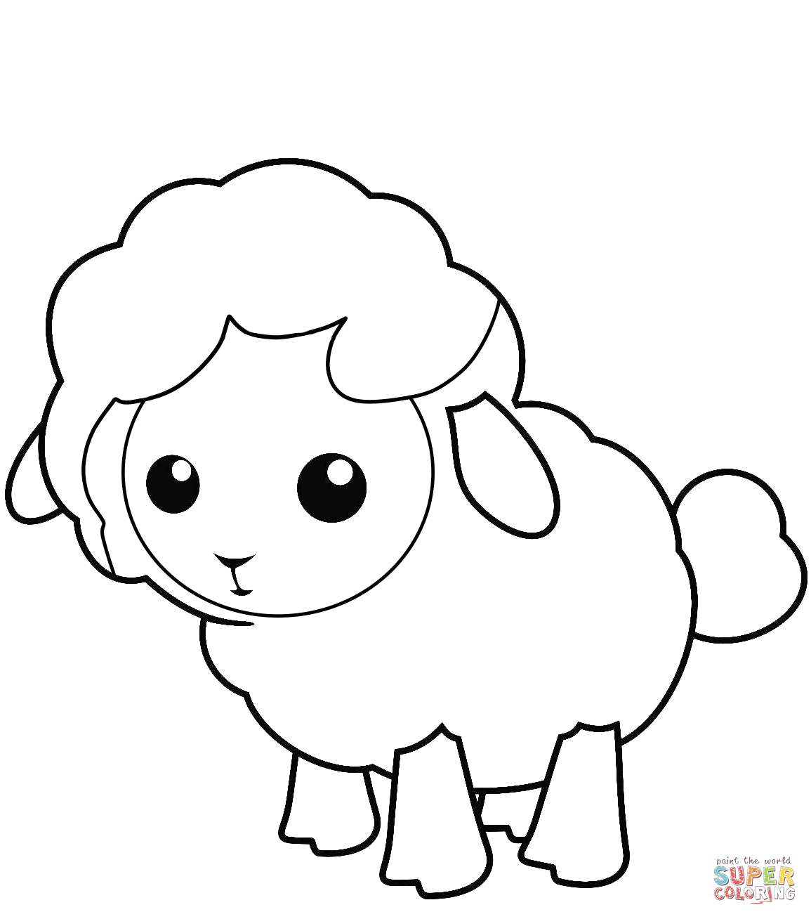 Cute little lamb coloring page free printable coloring pages