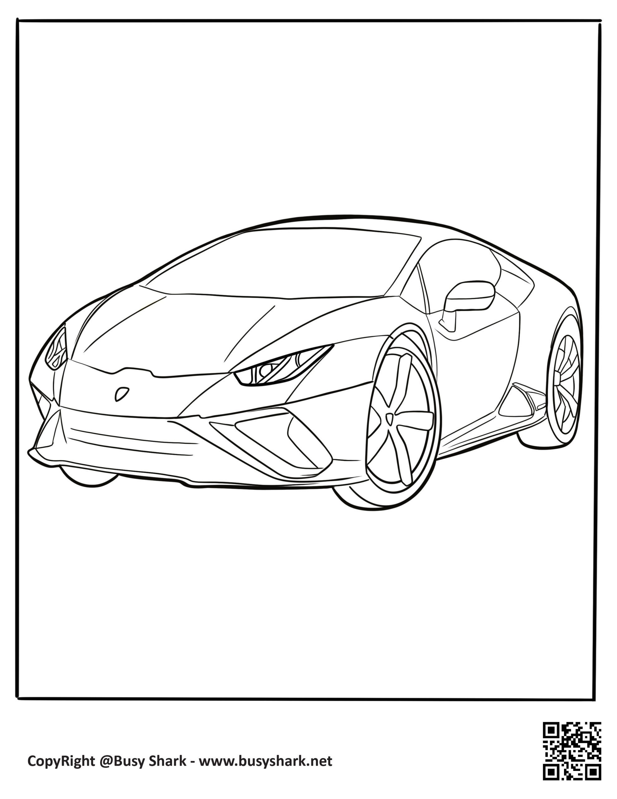 Lamborghini free printable coloring page