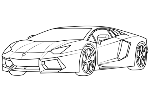 Lamborghini aventador supercar coloring page free printable coloring pages