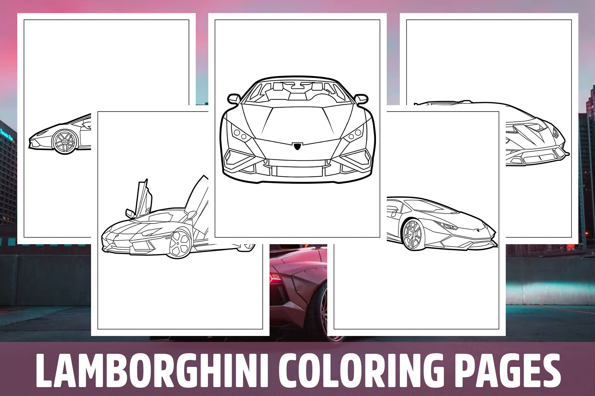 Lamborghini coloring pages for kids girls boys teens birthday school activity made by teachers