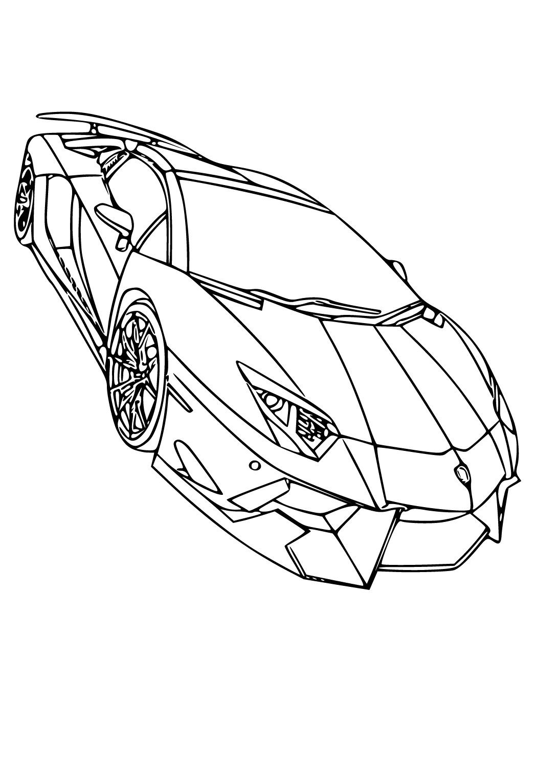 Free printable lamborghini style coloring page for adults and kids