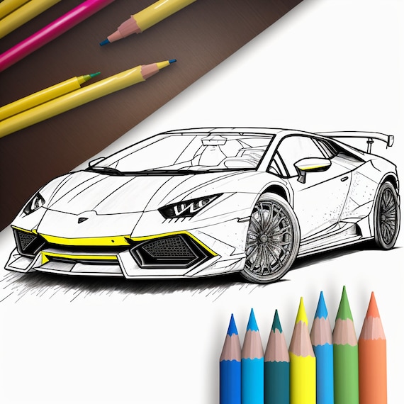 Rev up your creativity with exclusive lamborghini coloring pages for kids and adults download personalize your own masterpiece