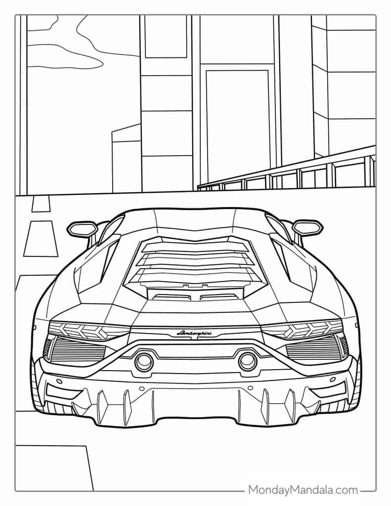 Lamborghini coloring pages free pdf printables