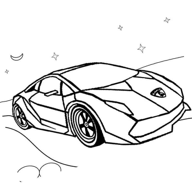 Speed car lamborghini coloring page