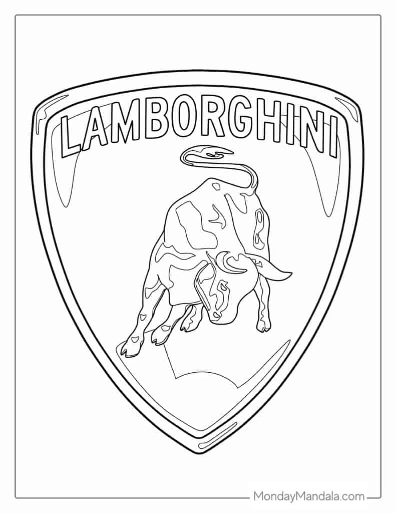 Lamborghini coloring pages free pdf printables