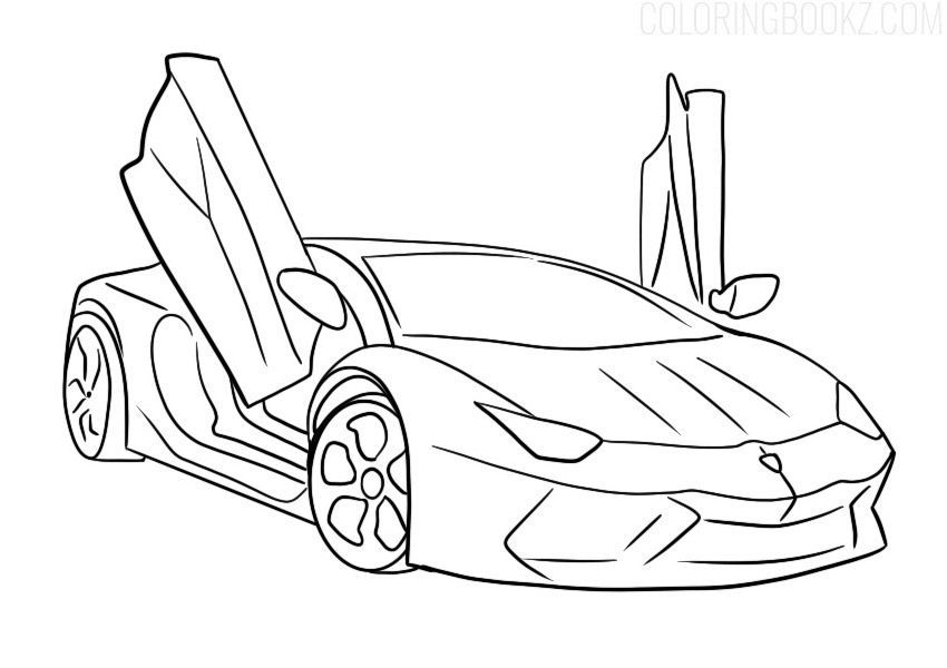 Lamborghini aventador colouring page car drawing easy cool car drawings cars coloring pages