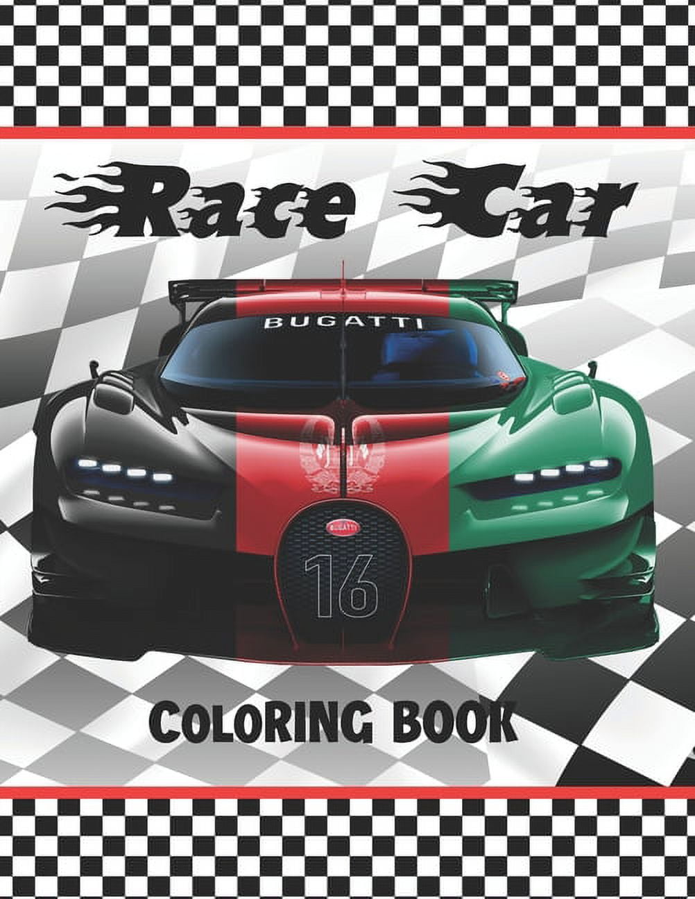 Race car coloring book a collection of amazing sport supercars cars featuring bugatti lamborghini porsche ferrari etc