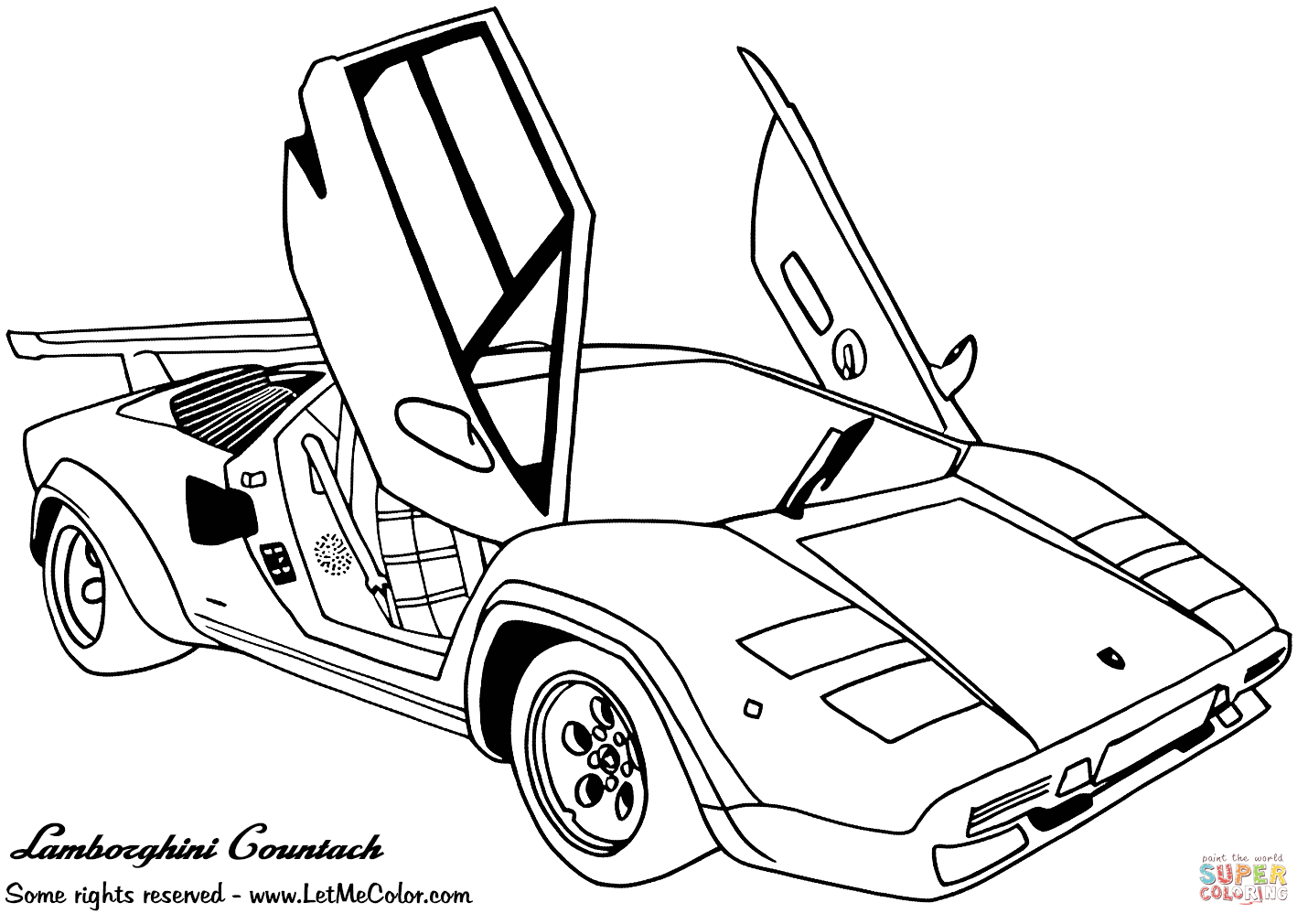 Lamborghini countach coloring page free printable coloring pages