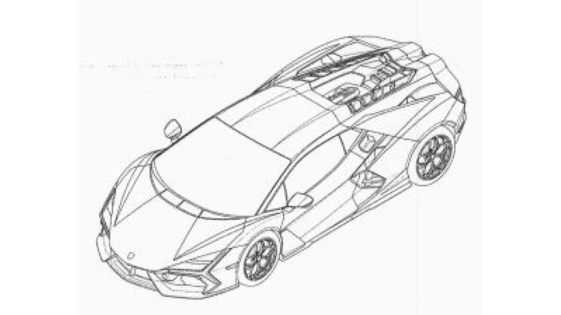 Lamborghini aventador replacement shows wild styling in design patent