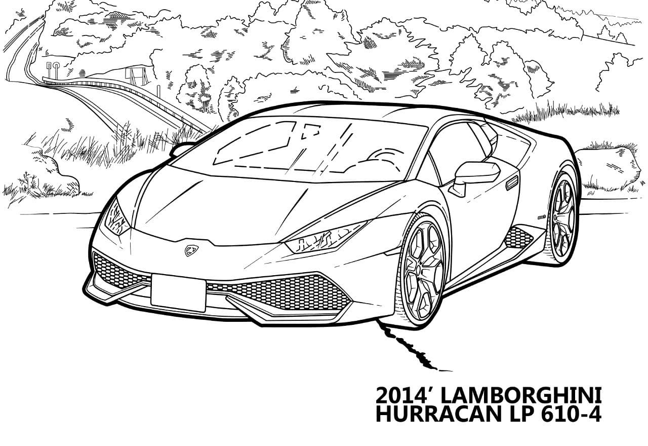 Lamborghini huracan lp coloring page