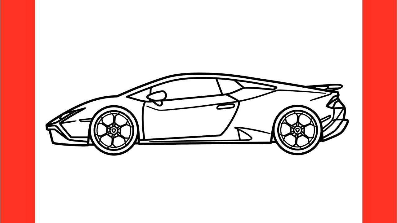 How to draw a lamborghini huracan tecnica easy drawing lambo sports car step by step