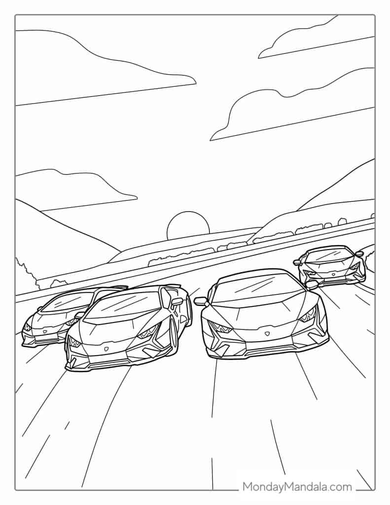 Lamborghini coloring pages free pdf printables