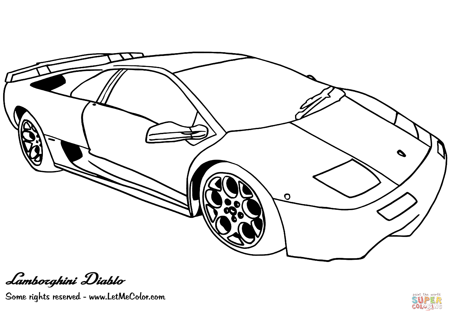 Lamborghini diablo coloring page free printable coloring pages