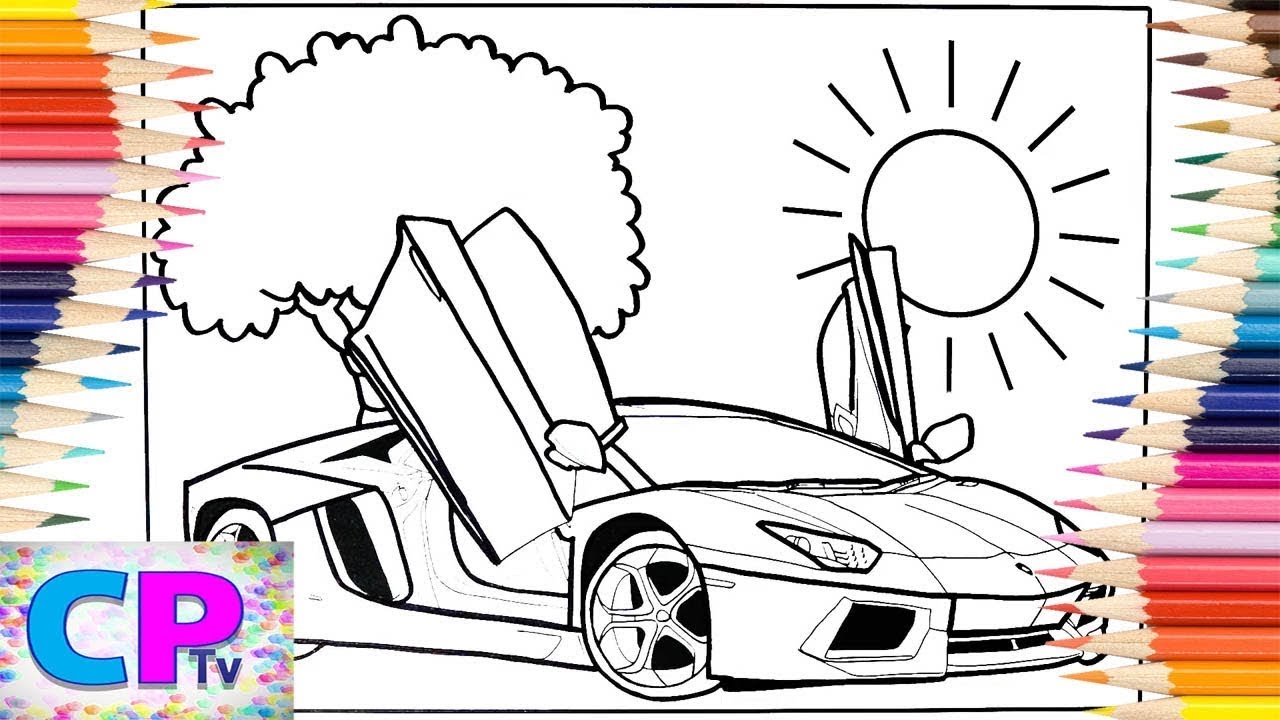 Lamborghini aventador coloring pagescartoon