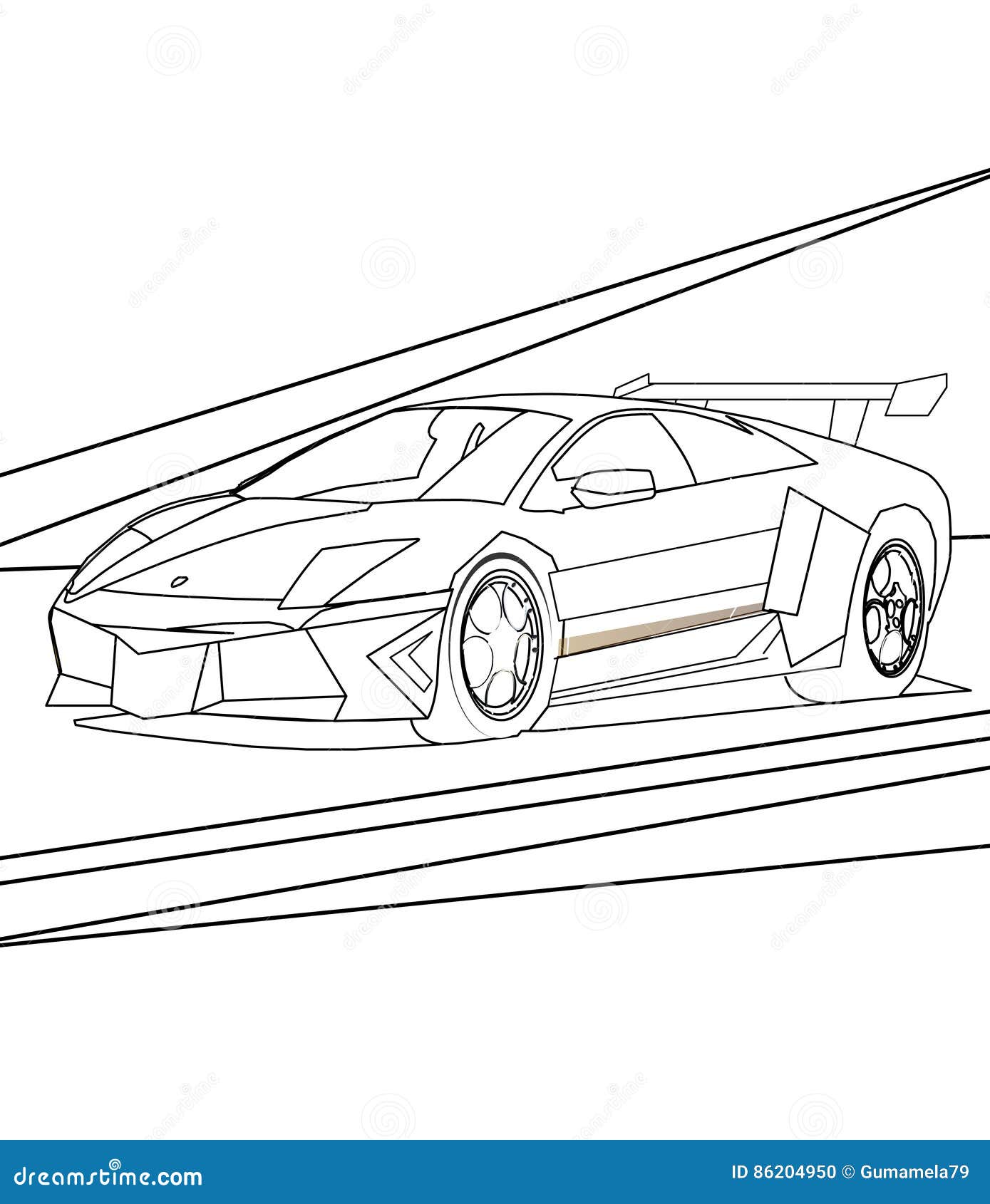 Super car coloring page stock illustration illustration of book