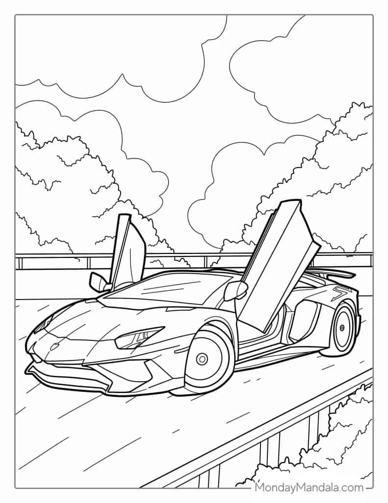 Lamborghini coloring pages free pdf printables