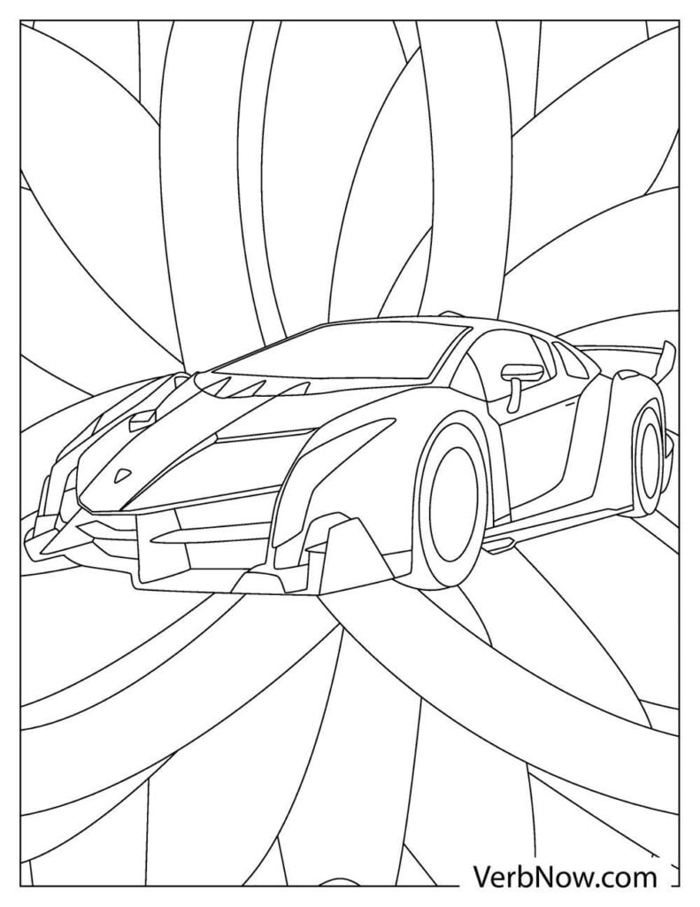 Free lamborghini coloring pages book for download printable pdf