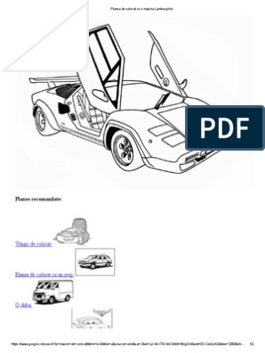 A variety of vehicle coloring pages including a lamborghini car coloring page pdf