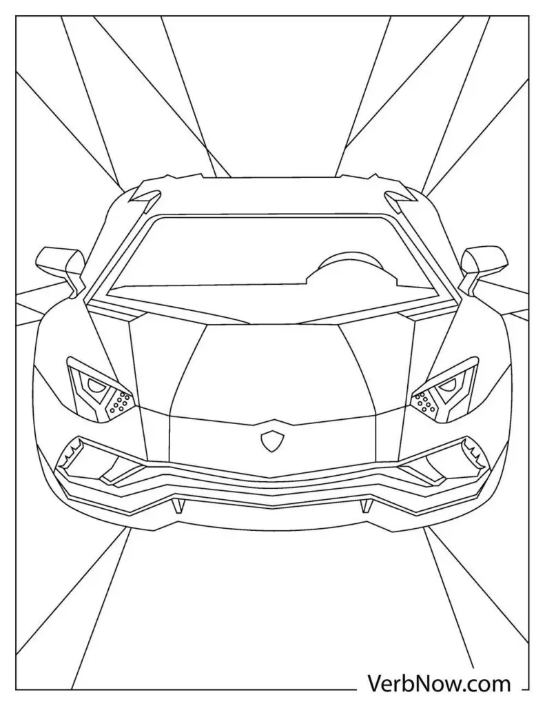 Free lamborghini coloring pages book for download printable pdf